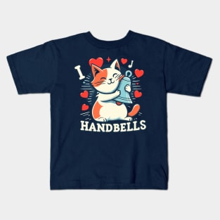 I Heart Handbells Cat Kids T-Shirt